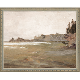 SA010-MOUNTAINS AHEAD Hand framed in an ornate dark silver frame. Finished Size: W 15.25 in x H 12.25 in