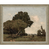 SA012-TREES Hand framed in an ornate dark silver frame. Finished Size: W 11.25 in x H 9.25 in