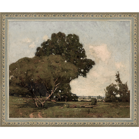 SA012-TREES Hand framed in an ornate dark silver frame. Finished Size: W 11.25 in x H 9.25 in