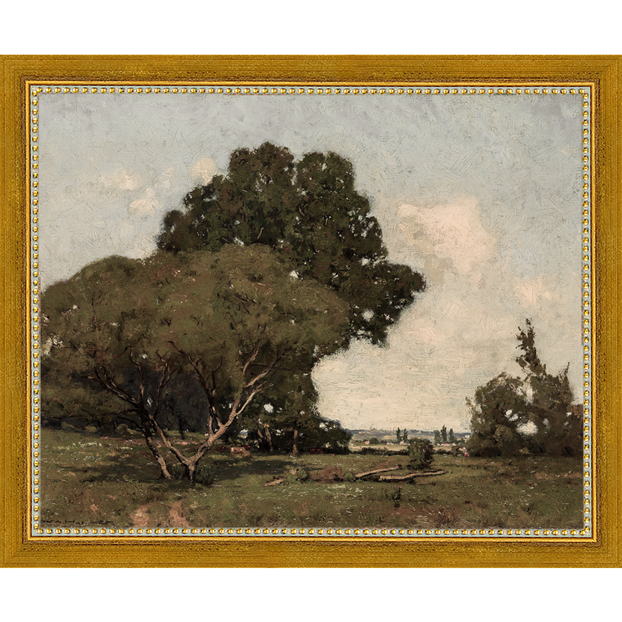 SA012-TREES Hand framed in a transitional gold frame. Finished Size: W 11.25 in x H 9.25 in