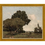 SA012-TREES Hand framed in a transitional gold frame. Finished Size: W 11.25 in x H 9.25 in