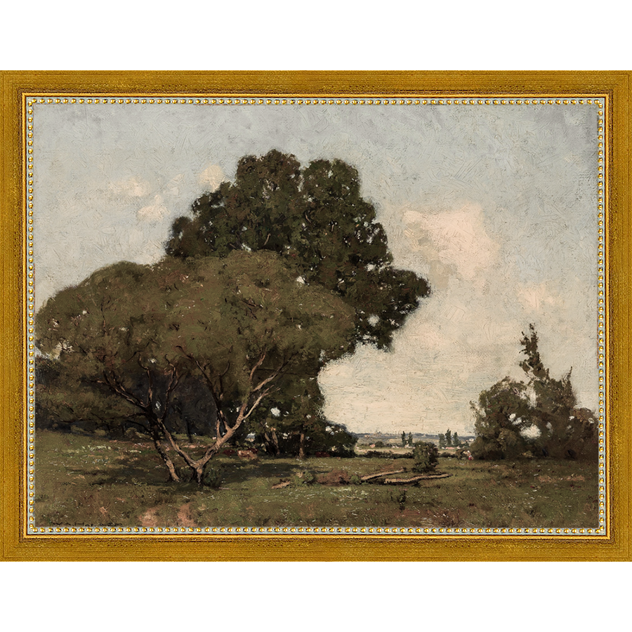 SA012-TREES Hand framed in a transitional gold frame. Finished Size: W 13.25 in x H 10.25 in