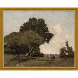 SA012-TREES Hand framed in a transitional gold frame. Finished Size: W 15.25 in x H 12.25 in