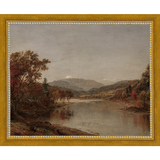 SA015-TRANQUIL LANDSCAPE Hand framed in a transitional gold frame. Finished Size: W 11.25 in x H 9.25 in