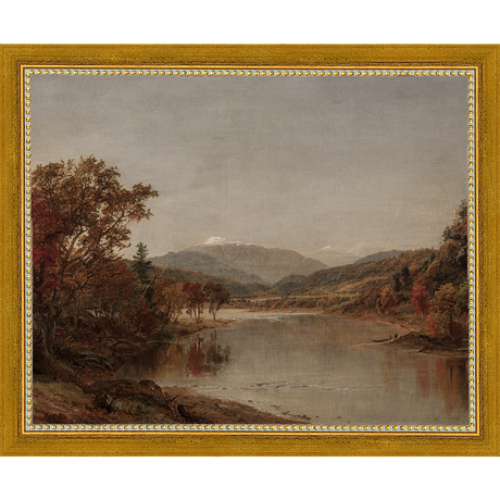 SA015-TRANQUIL LANDSCAPE Hand framed in a transitional gold frame. Finished Size: W 11.25 in x H 9.25 in