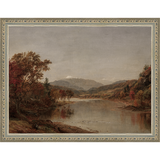 SA015-TRANQUIL LANDSCAPE Hand framed in an ornate dark silver frame. Finished Size: W 13.25 in x H 10.25 in