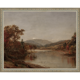 SA015-TRANQUIL LANDSCAPE Hand framed in an ornate dark silver frame. Finished Size: W 15.25 in x H 12.25 in