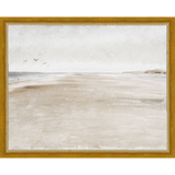 SA016-THE WIDE BEACH Hand framed in a transitional gold frame. Finished Size: W 15.25 in x H 12.25 in