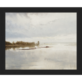 SA021-THE LAZY RIVER Hand framed in a matte black frame. Finished Size: W 11.25 in x H 9.25 in
