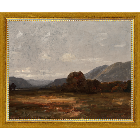 SA025-SCAB LANDS Hand framed in a transitional gold frame. Finished Size: W 11.25 in x H 9.25 in