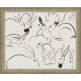 SA029-RABBITS II Hand framed in an ornate dark silver frame. Finished Size: W 11.25 in x H 9.25 in