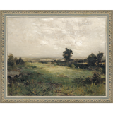 SA031-VIEW OF THE VALLEY Hand framed in an ornate dark silver frame. Finished Size: W 11.25 in x H 9.25 in