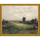 SA031-VIEW OF THE VALLEY Hand framed in a transitional gold frame. Finished Size: W 15.25 in x H 12.25 in