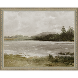 SA032-LAKESIDE Hand framed in an ornate dark silver frame. Finished Size: W 15.25 in x H 12.25 in