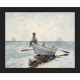 SA046-ROWBOAT Hand framed in a matte black frame. Finished Size: W 11.25 in x H 9.25 in