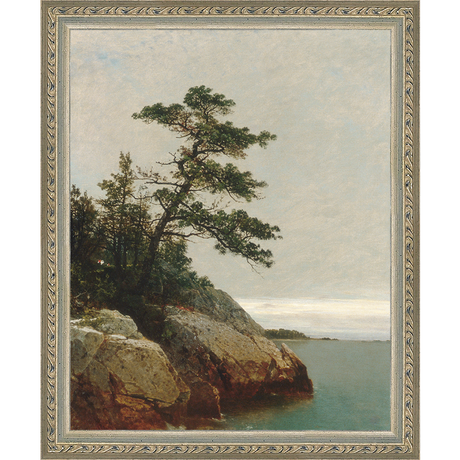 SA056-LONELY PINE Hand framed in an ornate dark silver frame. Finished Size: W 9.25 in x H 11.25 in