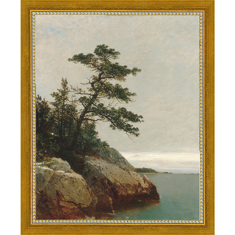 SA056-LONELY PINE Hand framed in a transitional gold frame. Finished Size: W 9.25 in x H 11.25 in
