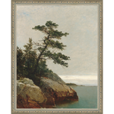 SA056-LONELY PINE Hand framed in an ornate dark silver frame. Finished Size: W 12.25 in x H 15.25 in
