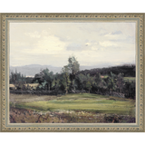 SA059-SUMMER DELL Hand framed in an ornate dark silver frame. Finished Size: W 11.25 in x H 9.25 in