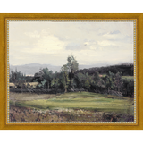 SA059-SUMMER DELL Hand framed in a transitional gold frame. Finished Size: W 11.25 in x H 9.25 in