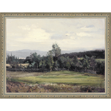 SA059-SUMMER DELL Hand framed in an ornate dark silver frame. Finished Size: W 13.25 in x H 10.25 in