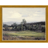 SA059-SUMMER DELL Hand framed in a transitional gold frame. Finished Size: W 13.25 in x H 10.25 in