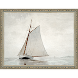 SA060-FULL SAIL Hand framed in an ornate dark silver frame. Finished Size: W 13.25 in x H 10.25 in