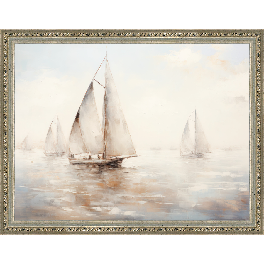 SA064-RACE DAY Hand framed in an ornate dark silver frame. Finished Size: W 13.25 in x H 10.25 in