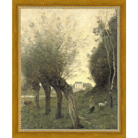 SA066-MEADOW'S EDGE Hand framed in a transitional gold frame. Finished Size: W 9.25 in x H 11.25 in