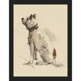 SA077-DOG I Hand framed in a matte black frame. Finished Size: W 10.25 in x H 13.25 in