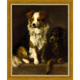 SA081-LOYAL FRIENDS Hand framed in a transitional gold frame. Finished Size: W 9.25 in x H 11.25 in