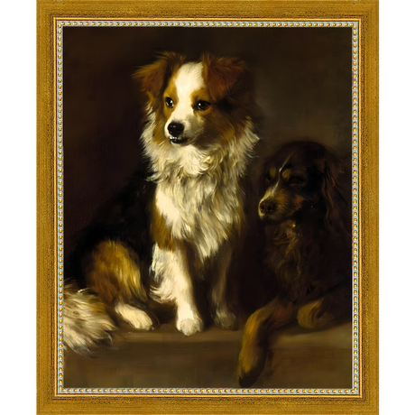 SA081-LOYAL FRIENDS Hand framed in a transitional gold frame. Finished Size: W 9.25 in x H 11.25 in