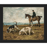 SA088-ON THE HUNT Hand framed in a matte black frame. Finished Size: W 11.25 in x H 9.25 in