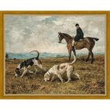 SA088-ON THE HUNT Hand framed in a transitional gold frame. Finished Size: W 15.25 in x H 12.25 in