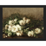 SA091-WHITE FLORAL STUDY Hand framed in a matte black frame. Finished Size: W 13.25 in x H 10.25 in
