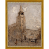 SA106-CHURCH TOWER Hand framed in a transitional gold frame. Finished Size: W 10.25 in x H 13.25 in