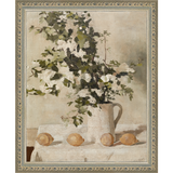 SA130-LEMON BRANCHES Hand framed in an ornate dark silver frame. Finished Size: W 9.25 in x H 11.25 in