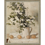 SA130-LEMON BRANCHES Hand framed in an ornate dark silver frame. Finished Size: W 12.25 in x H 15.25 in