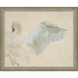 SA133-FLIGHT OF THE SWAN Hand framed in an ornate dark silver frame. Finished Size: W 11.25 in x H 9.25 in