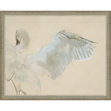 SA133-FLIGHT OF THE SWAN Hand framed in an ornate dark silver frame. Finished Size: W 15.25 in x H 12.25 in