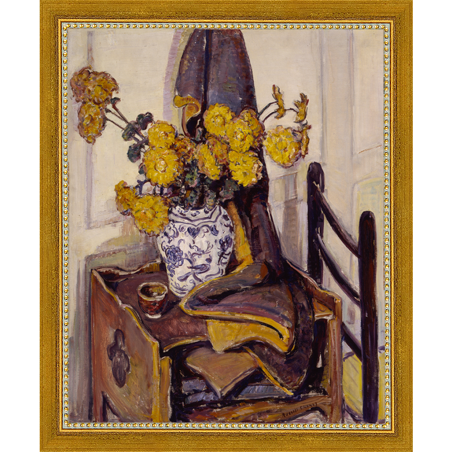 SA136-STILL LIFE Hand framed in a transitional gold frame. Finished Size: W 9.25 in x H 11.25 in