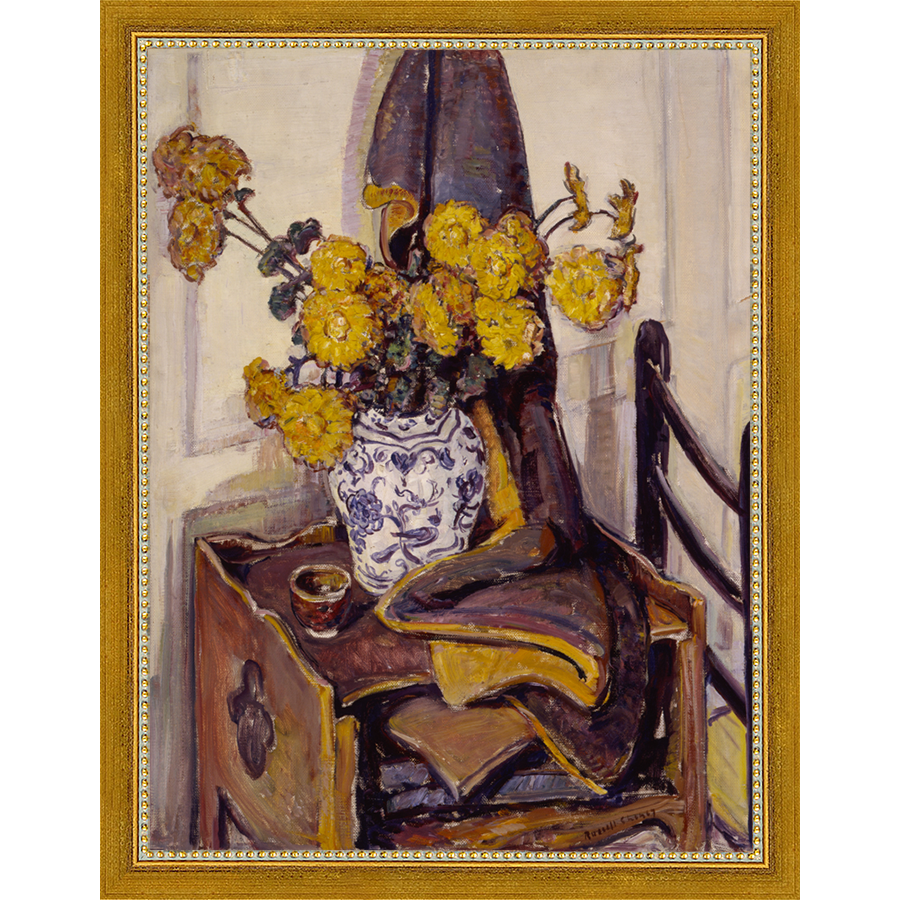 SA136-STILL LIFE Hand framed in a transitional gold frame. Finished Size: W 10.25 in x H 13.25 in