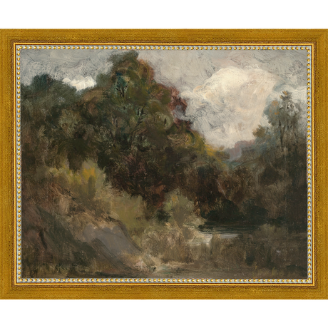 SA141-VINTAGE LANDSCAPE Hand framed in a transitional gold frame. Finished Size: W 11.25 in x H 9.25 in