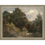 SA141-VINTAGE LANDSCAPE Hand framed in an ornate dark silver frame. Finished Size: W 13.25 in x H 10.25 in