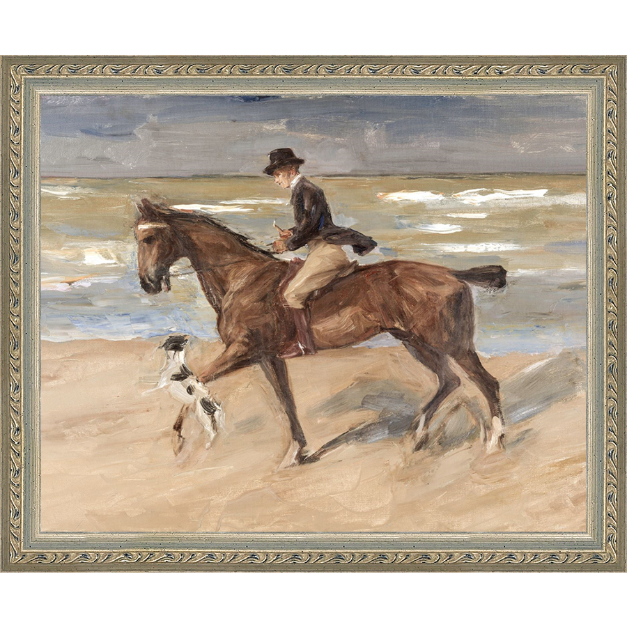 RIDER AND DOG ON THE BEACH - Kings Fine Art & Decor