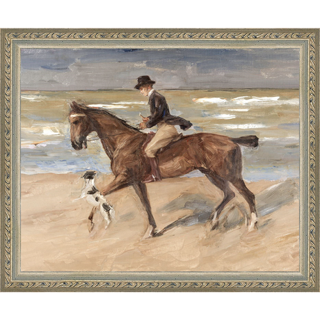RIDER AND DOG ON THE BEACH - Kings Fine Art & Decor