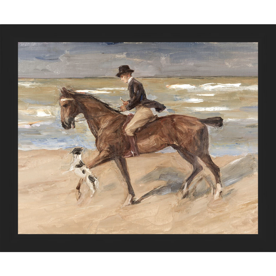 RIDER AND DOG ON THE BEACH - Kings Fine Art & Decor