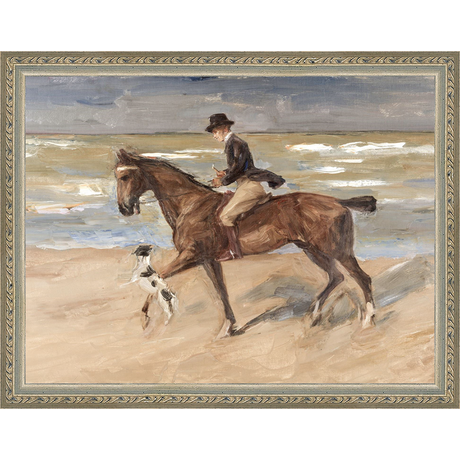 RIDER AND DOG ON THE BEACH - Kings Fine Art & Decor