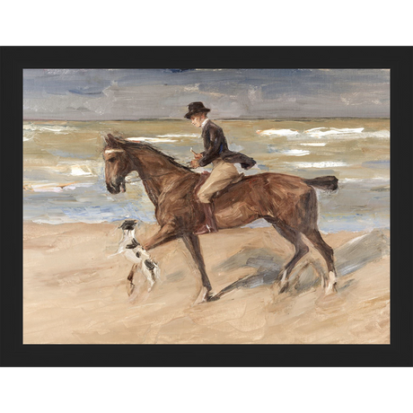 RIDER AND DOG ON THE BEACH - Kings Fine Art & Decor
