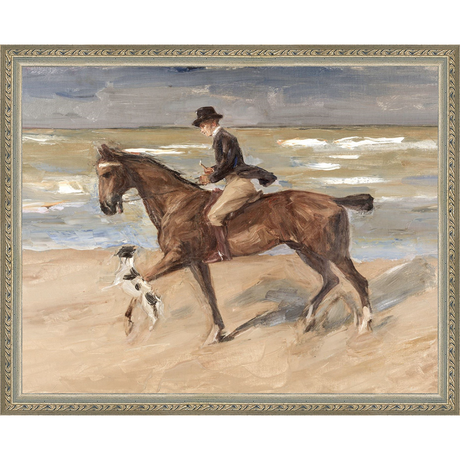 RIDER AND DOG ON THE BEACH - Kings Fine Art & Decor